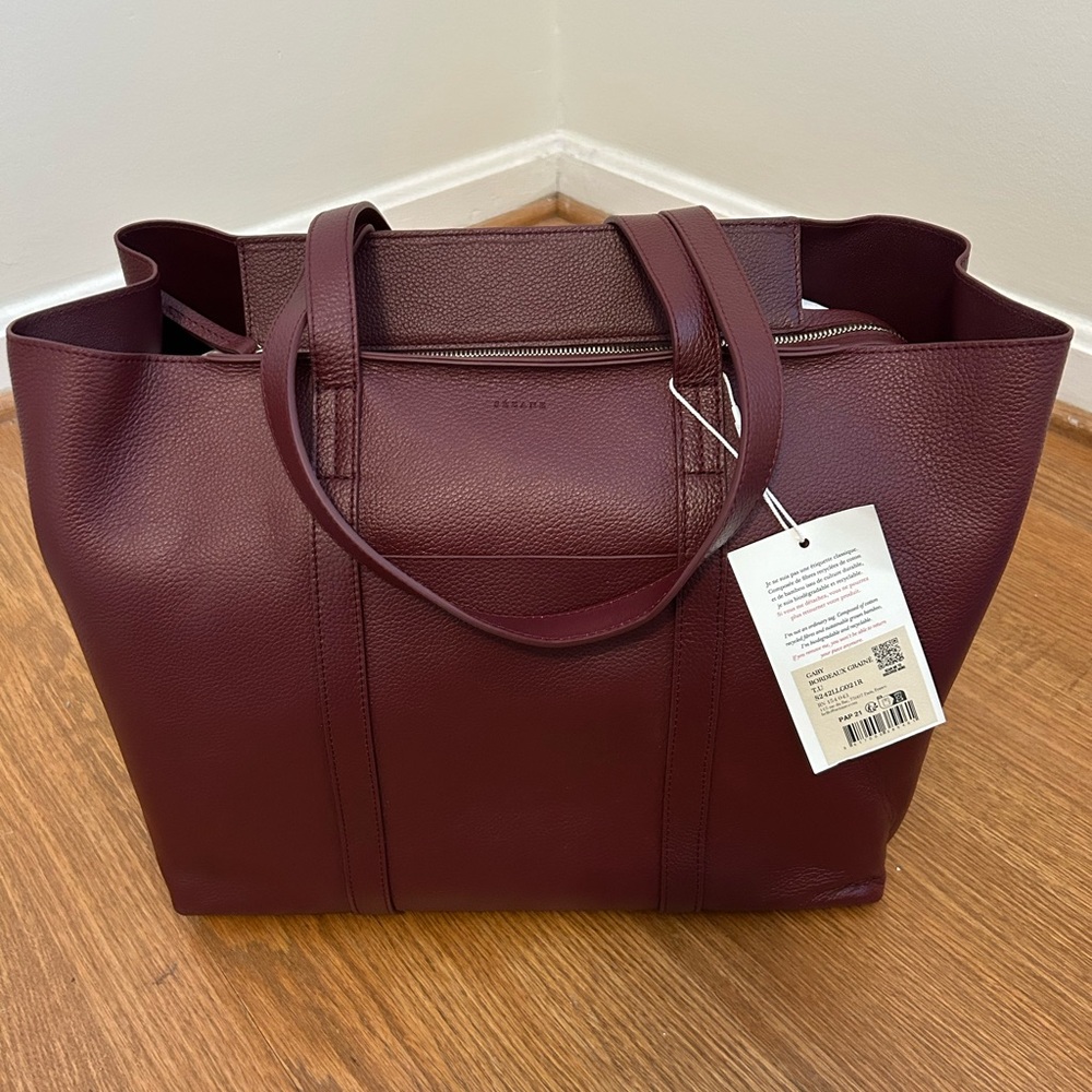 Sezane Gabin Bag - Burgundy Grained - Picture 5 of 13
